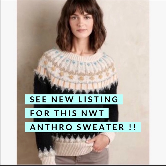SOLD! Anthropologie fair isle sparkle sweater - Picture 9 of 9